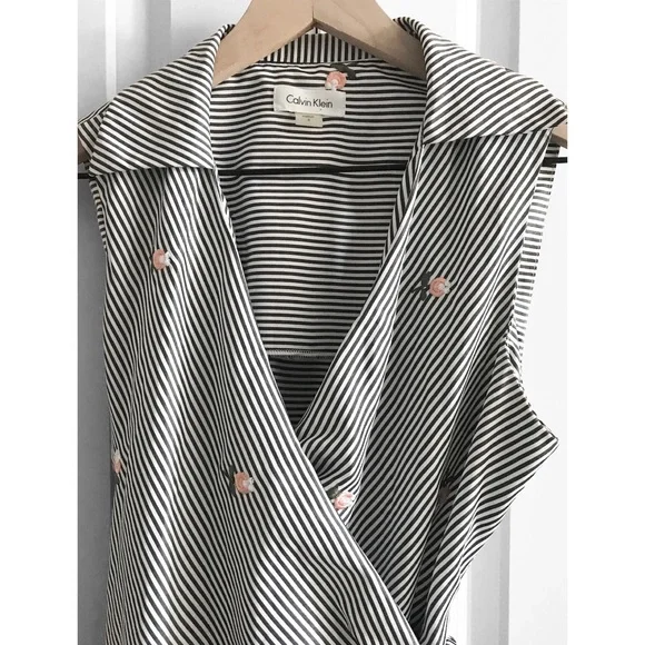 CALVIN KLEIN Women’s Whimsical Waterfall Wrap Midi Dress - Picture 7 of 15